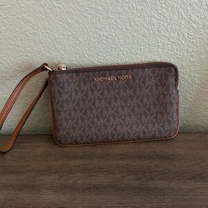 Michael Kors Signature Brown Wristlet